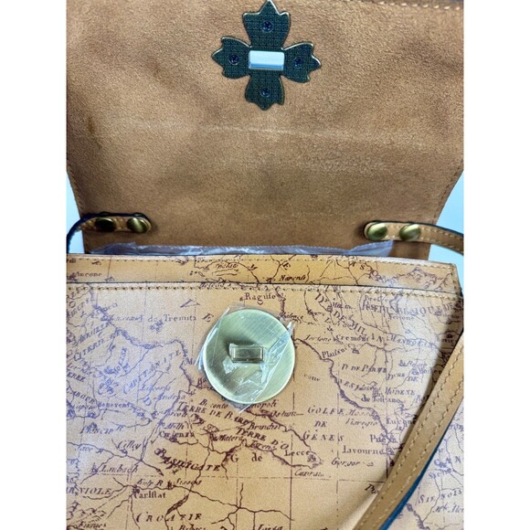 NWT PATRICIA NASH Consilina Floret Biscuit Map Print Leather Crossbody purse - Picture 13 of 17